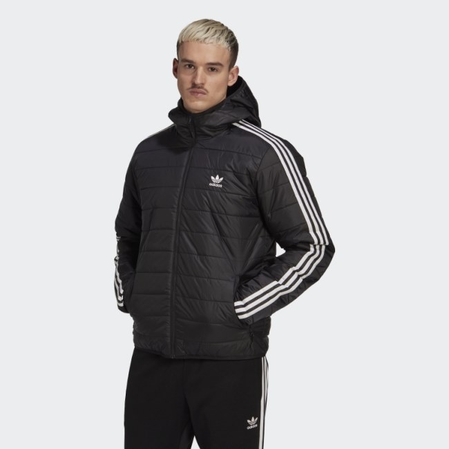 Black Padded Hooded Puffer Jacket Adidas