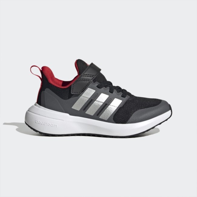 SIlver Adidas FortaRun 2.0 Cloudfoam Elastic Lace Top Strap Shoes