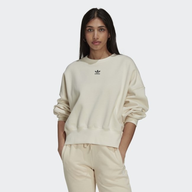 White Adidas Adicolor Essentials Fleece Sweatshirt