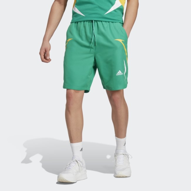 Adidas Colourblock Woven Shorts Court Green