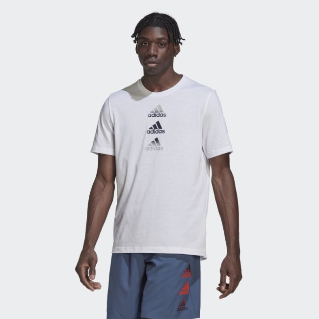 White Adidas Designed to Move Logo T-Shirt