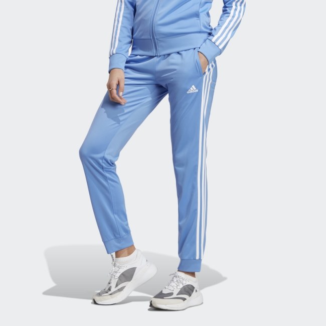 Blue Adidas Primegreen Essentials Warm-Up Slim Tapered 3-Stripes Track Pants