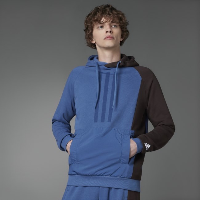 Colorblock French Terry Hoodie Steel Adidas Fashion