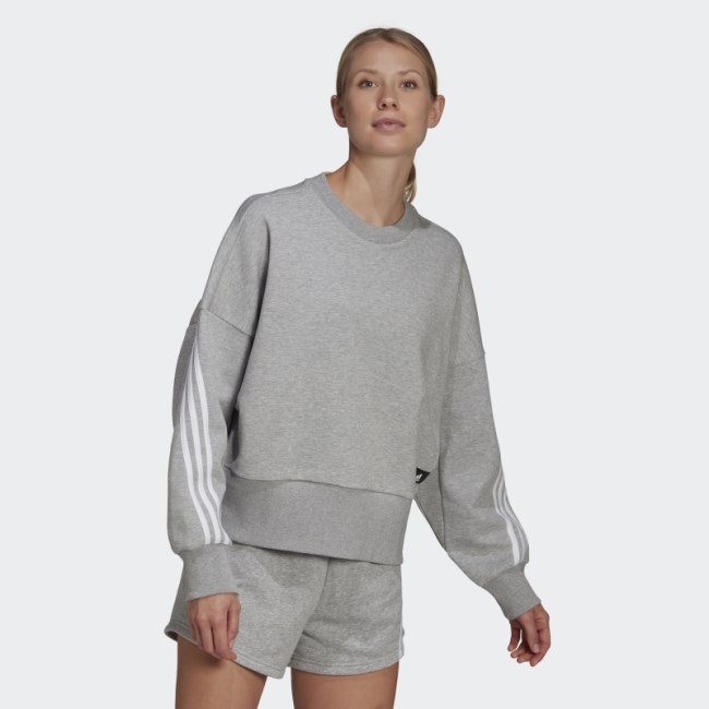 Medium Grey Adidas Future Icons 3-Stripes Sweatshirt