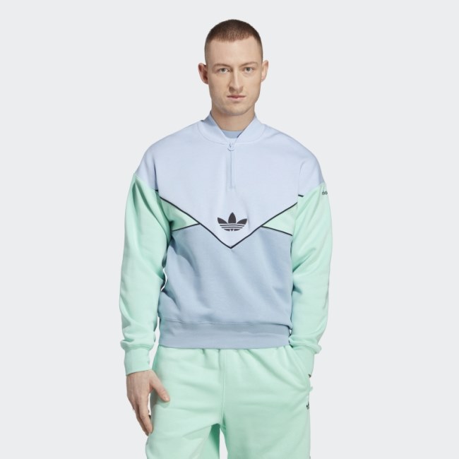 Adidas Blue Dawn Adicolor Seasonal Archive Half-Zip Crew Sweatshirt