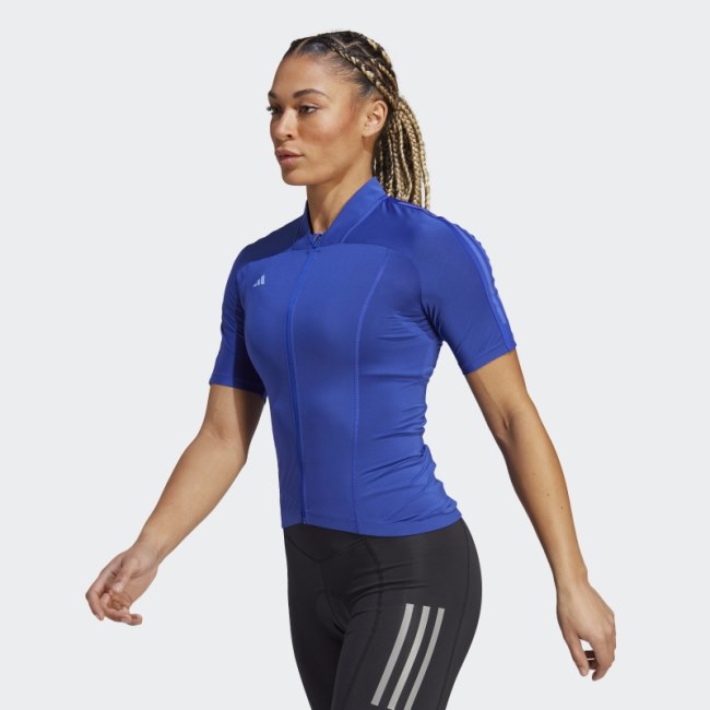 Blue Adidas THE SHORT SLEEVE CYCLING JERSEY