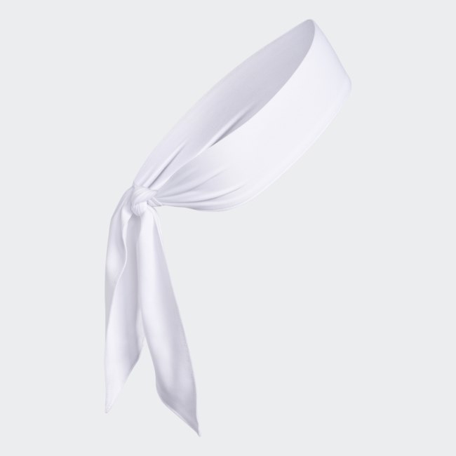 White Alphaskin Tie Headband Adidas