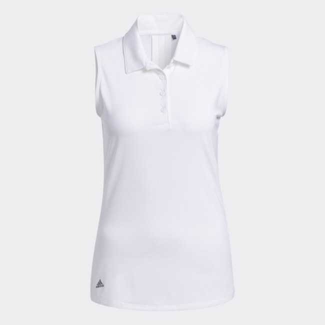 Ultimate365 Solid Sleeveless Polo Shirt Adidas White