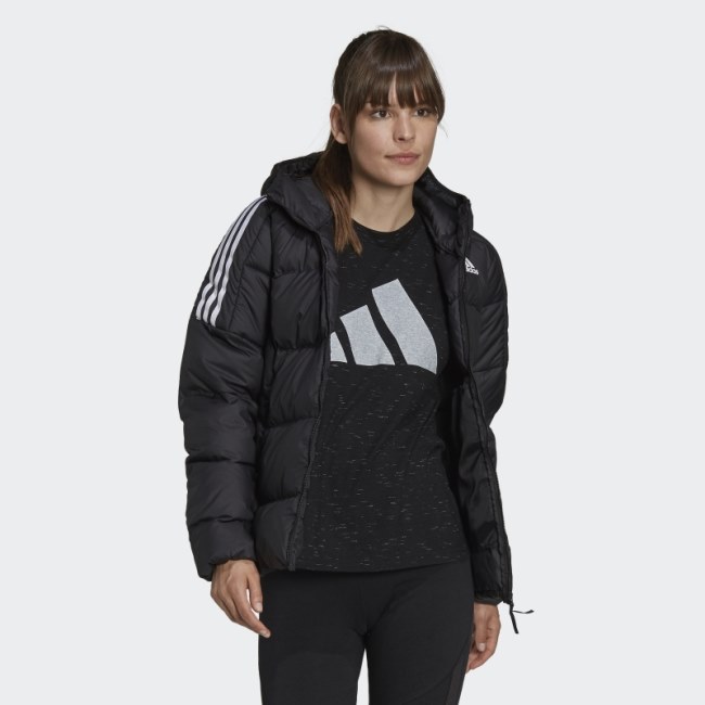 Adidas Essentials Midweight Down Hooded Jacket Black