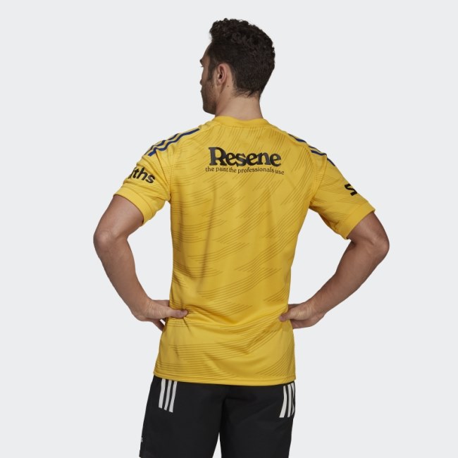 Gold Adidas Hurricanes Rugby Replica Home Jersey