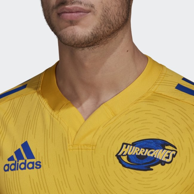Gold Adidas Hurricanes Rugby Replica Home Jersey
