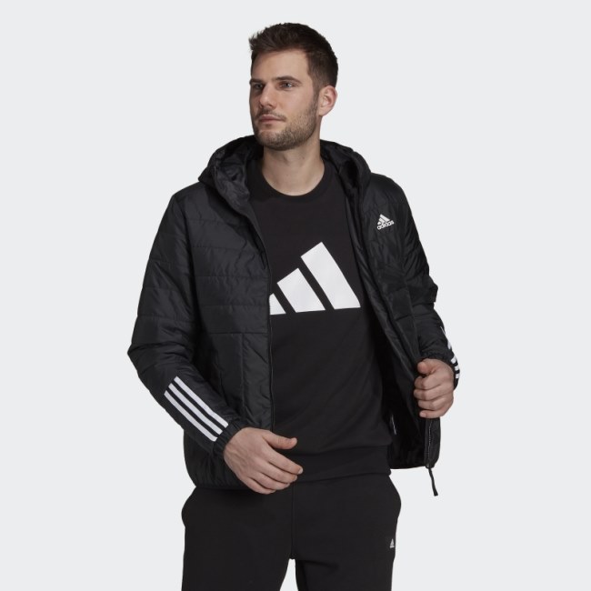 Black Itavic 3-Stripes Light Hooded Jacket Adidas