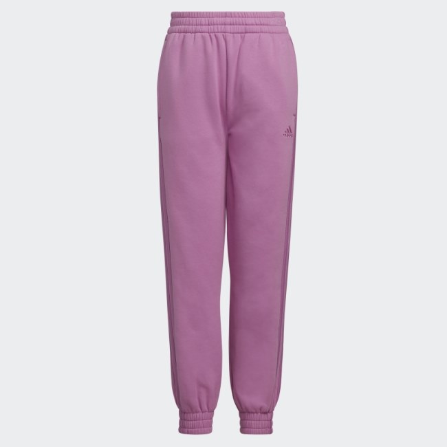 Lilac Adidas 3-Stripes Regular Fit Fleece Jogger Pants