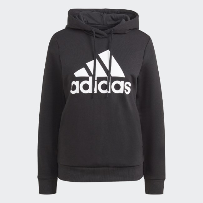 Adidas Essentials Logo Fleece Hoodie Black