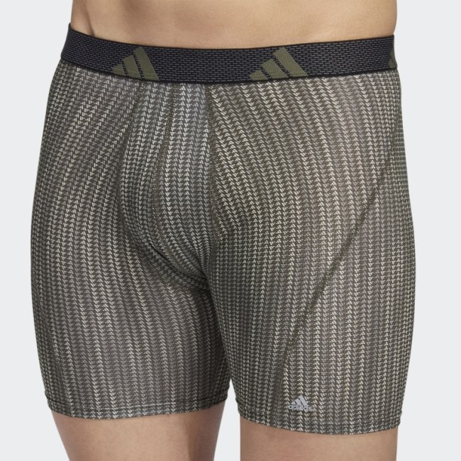 Performance Mesh Graphic Boxer Briefs 3 Pairs Adidas Strong Olive
