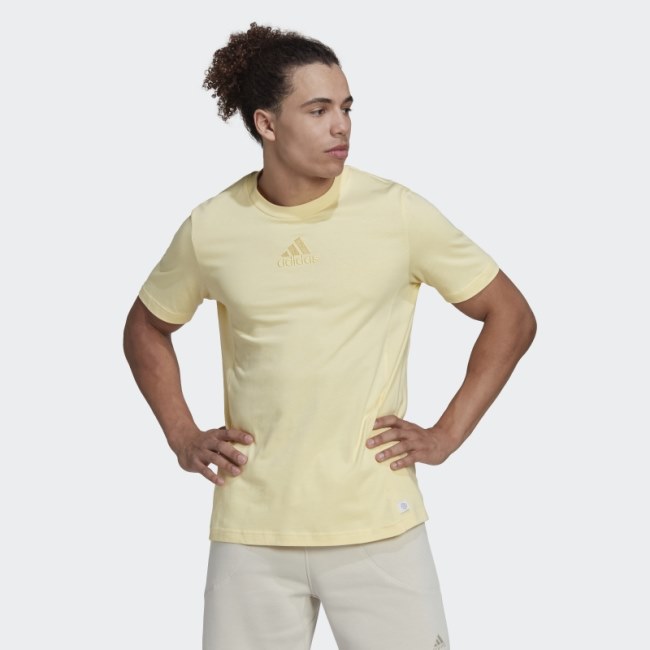 Yellow Adidas Studio Lounge T-Shirt