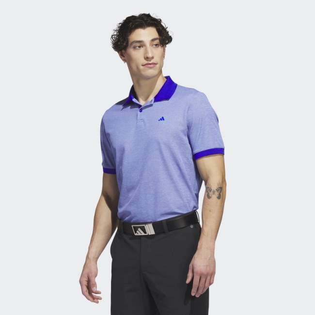 Blue Adidas Ultimate365 No-Show Golf Polo Shirt