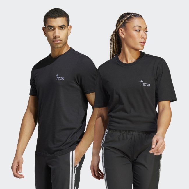 Cycling Graphic Tee (Gender Neutral) Black Adidas