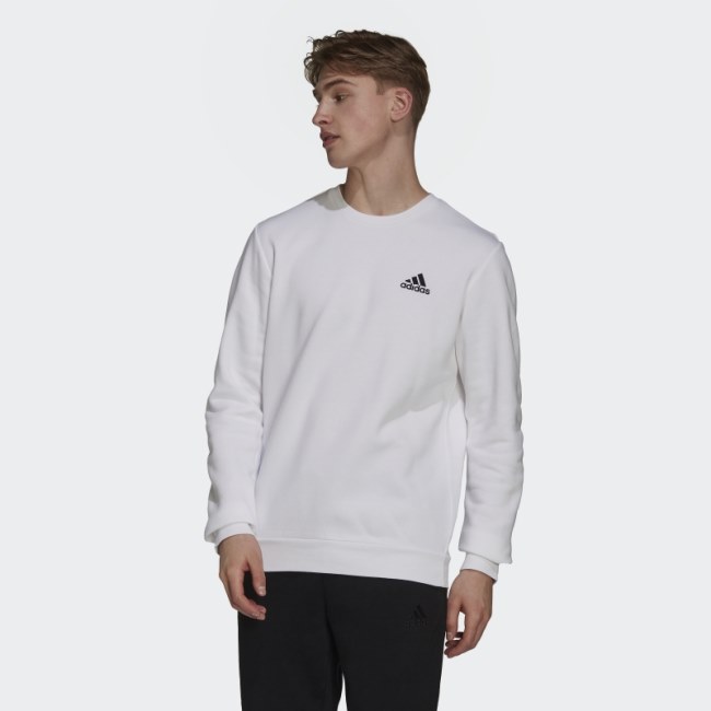 Essentials Fleece Sweatshirt White Adidas