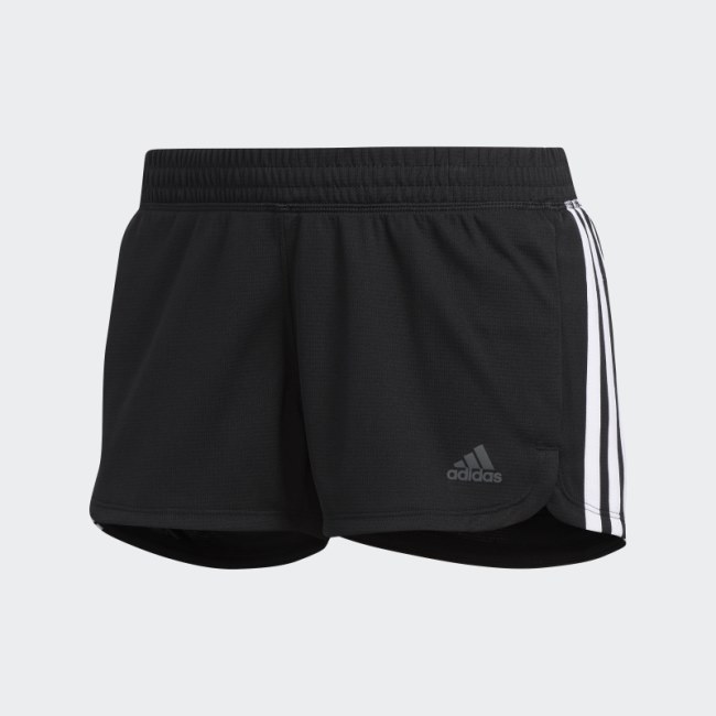 Black Pacer 3-Stripes Knit Shorts Adidas