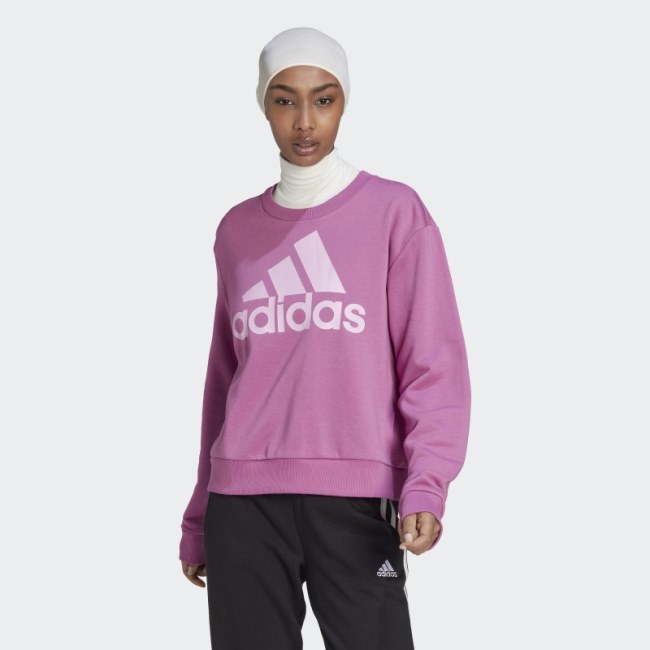 Adidas Essentials Logo Loose Sweatshirt Lilac