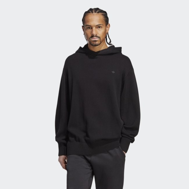 Premium Essentials Knit Hoodie Black Adidas