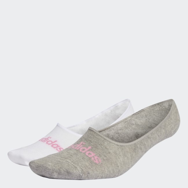 Adidas Thin Linear Ballerina Socks 2 Pairs White