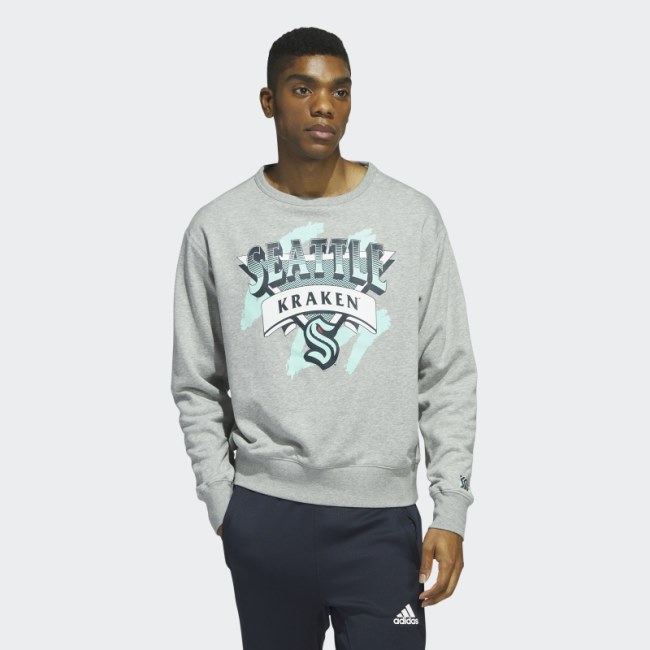 Adidas Medium Grey Kraken Vintage Crew Sweatshirt