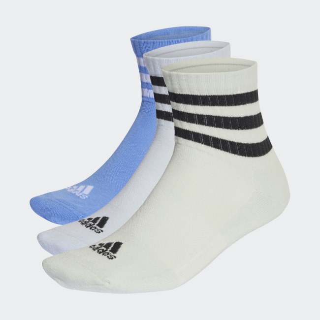 Blue 3-Stripes Cushioned Sportswear Mid-Cut Socks 3 Pairs Adidas