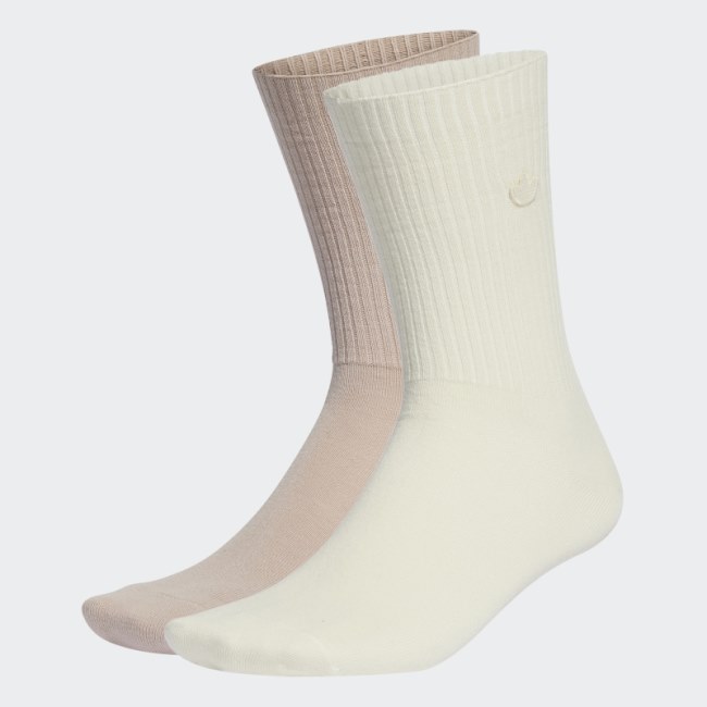 Adidas Premium Essentials Crew Socks 2 Pairs Taupe