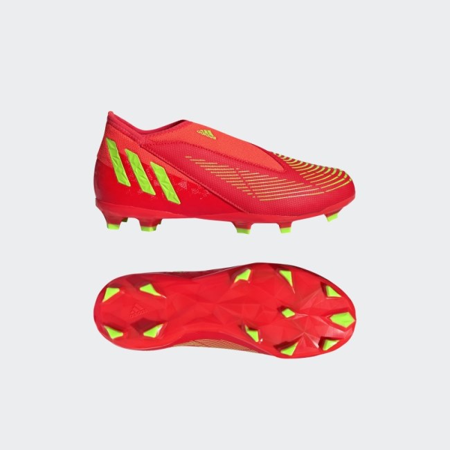 Predator Edge.3 Laceless Firm Ground Cleats Red Adidas