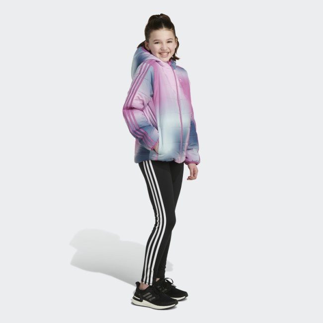 Classic Allover Print Puffer Jacket Adidas Lilac