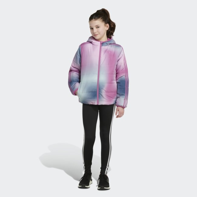Adidas Classic Allover Print Puffer Jacket Lilac