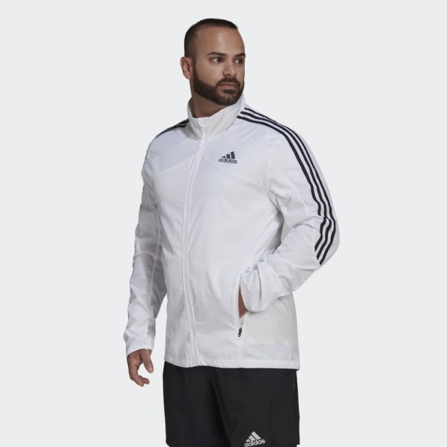 Adidas Marathon 3-Stripes Jacket White