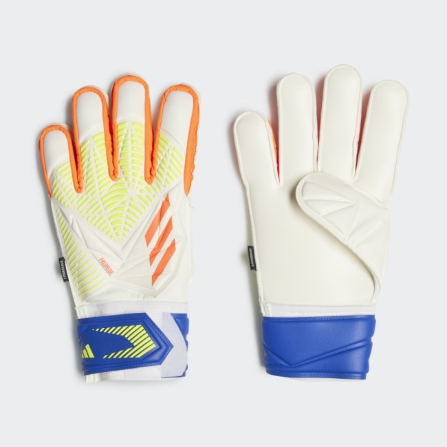 Predator Edge Fingersave Match Gloves White Adidas