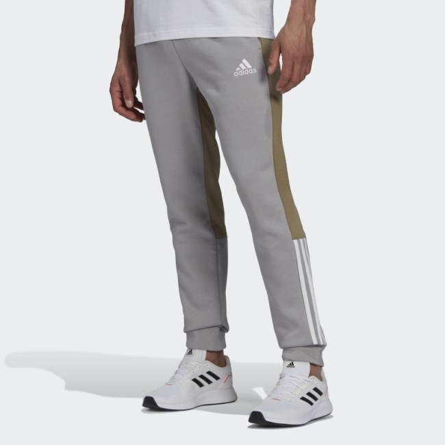 Adidas Mgh Solid Grey Essentials Colorblock Fleece Pants