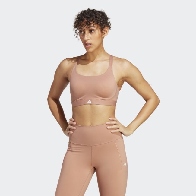 Clay Adidas Tailored Impact Luxe Training High-Support Bra