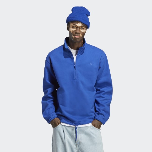 Adidas Adicolor Contempo Half-Zip Crew Sweatshirt Blue