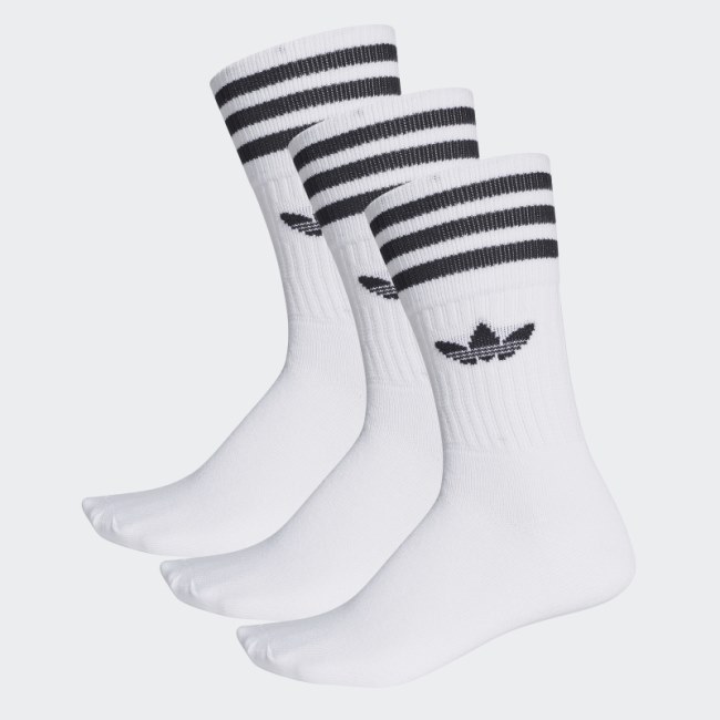Adidas Solid Crew Socks 3 Pairs Black