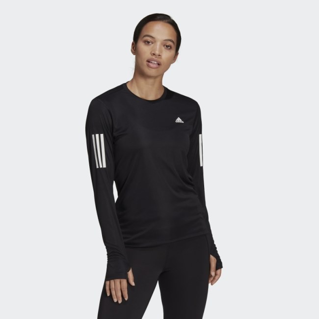 Black Own the Run Long-Sleeve Top Adidas