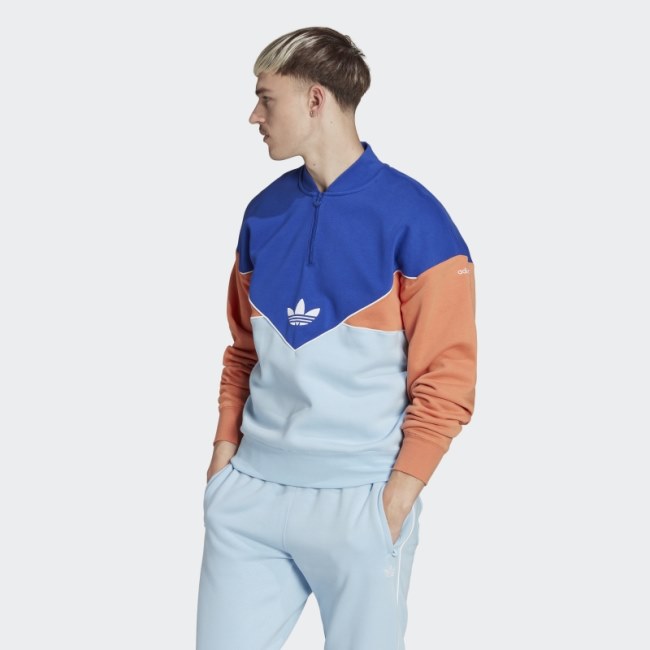 Adicolor Seasonal Archive Half-Zip Crew Sweatshirt Adidas Blue
