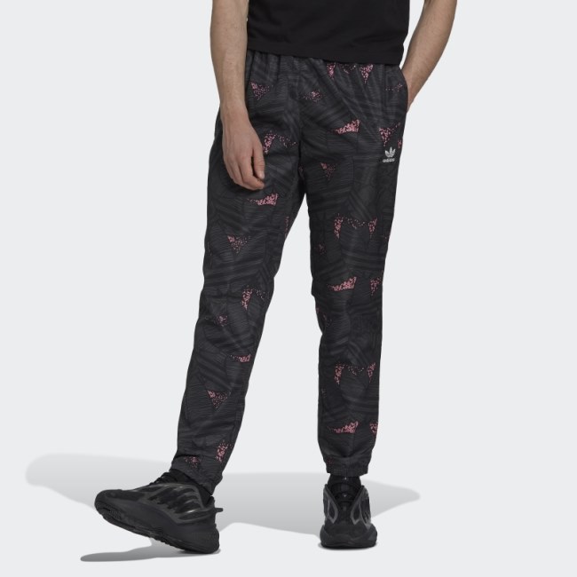 Adidas Rekive Trefoil Allover Print Track Pants Hot Black