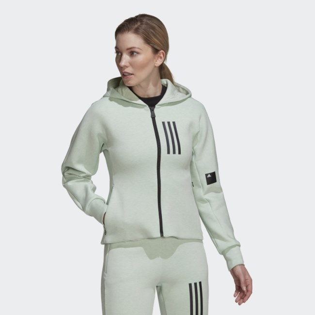 Green Mel Mission Victory Slim Fit Full-Zip Hoodie Adidas