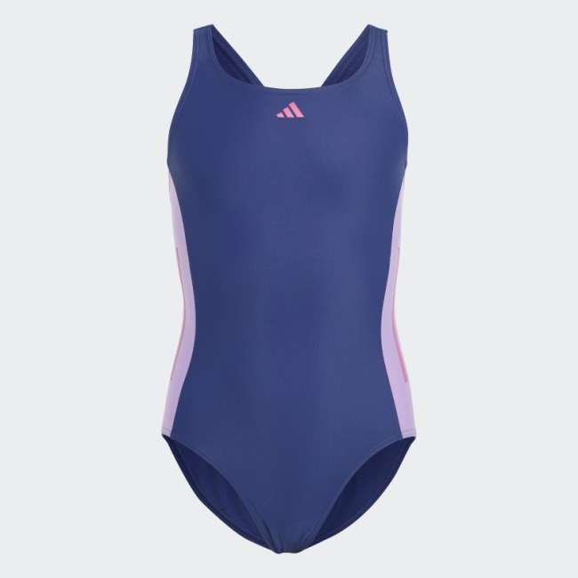 Cut 3-Stripes Swimsuit Adidas Victory Blue