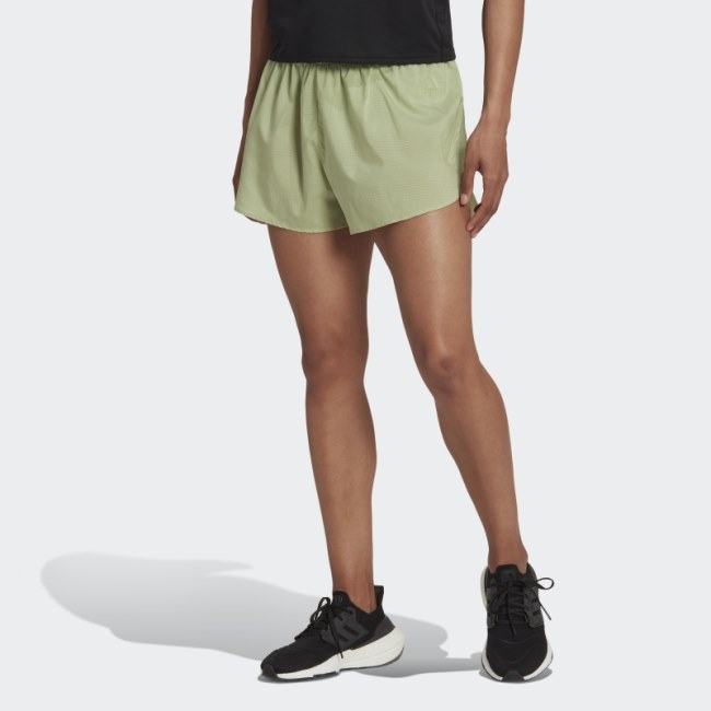 Lime Adidas Adizero Running Split Shorts