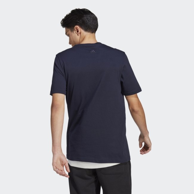 Adidas Essentials Single Jersey Linear Embroidered Logo Tee Ink