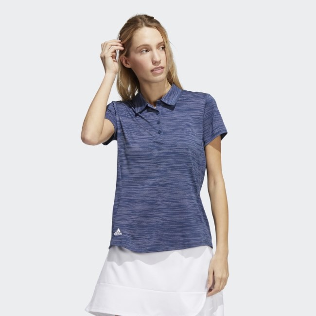 Adidas Space-Dyed Short Sleeve Polo Shirt Navy