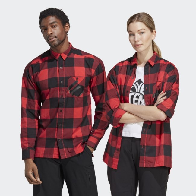 Five Ten Brand of the Brave Flannel Shirt (Gender Neutral) Adidas Red