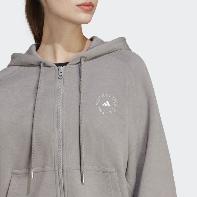 Dove Grey Adidas by Stella McCartney Full-Zip Hoodie Fashion