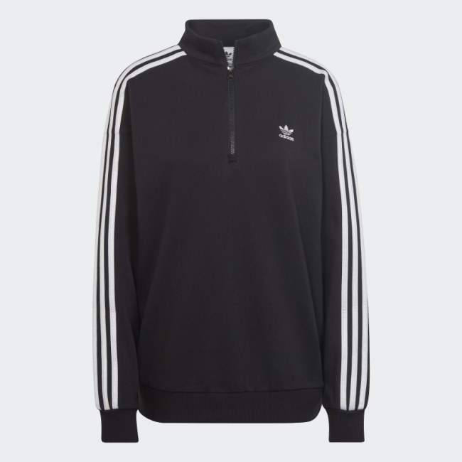 Black Adidas adicolor Trefoil Quarter-Zip Sweatshirt